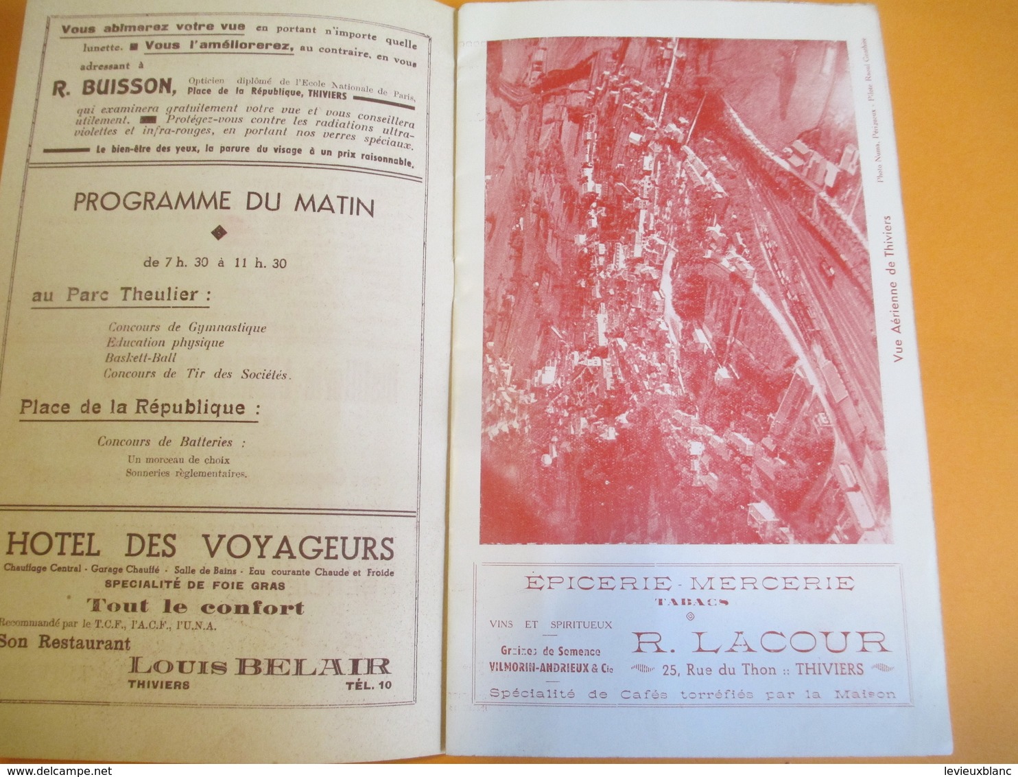 Livret Programme/ Ville de THIVIERS/ IXmeFestival / Concours de Gymnastique/ La Thiberienne/Dordogne/1937     PROG159