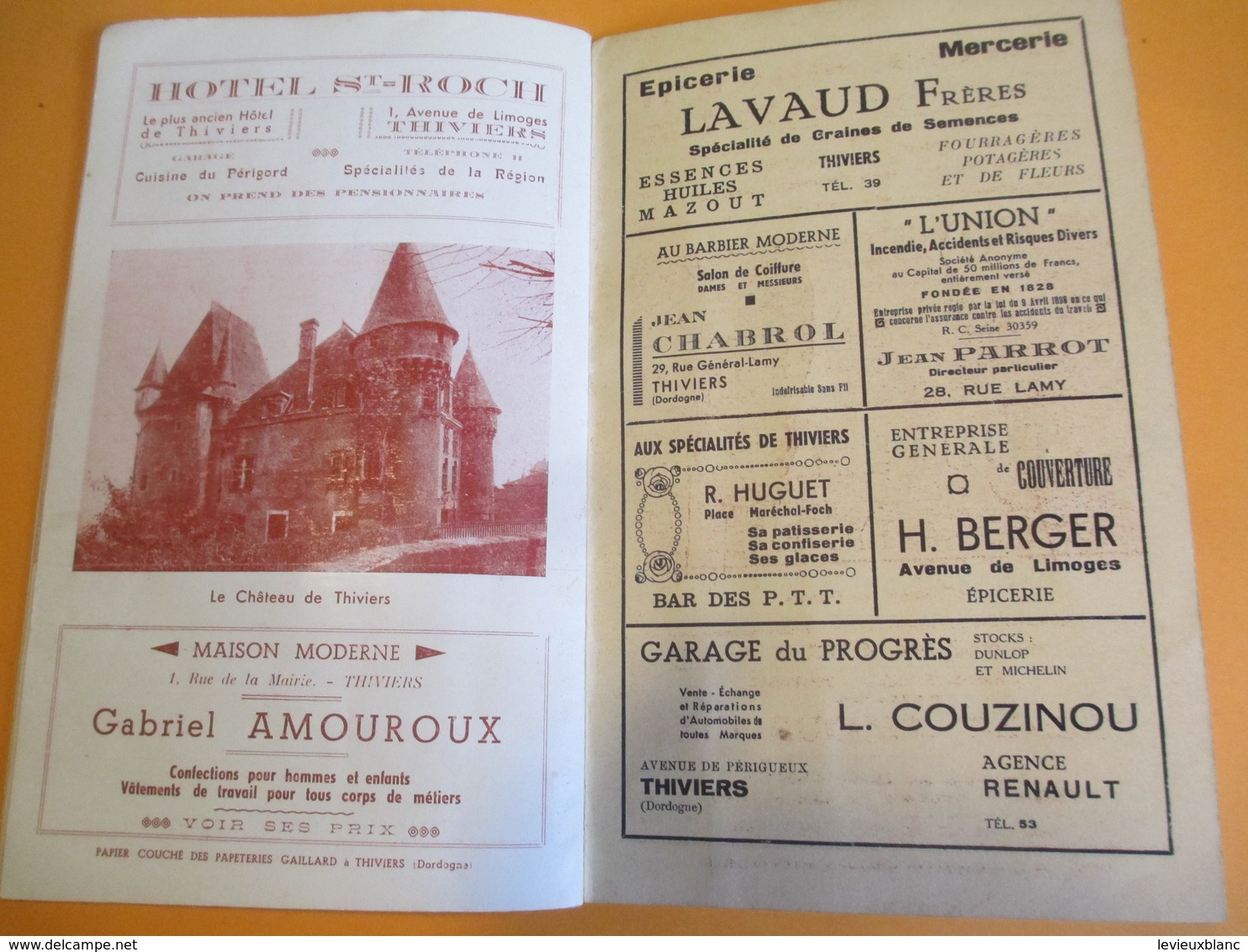 Livret Programme/ Ville de THIVIERS/ IXmeFestival / Concours de Gymnastique/ La Thiberienne/Dordogne/1937     PROG159