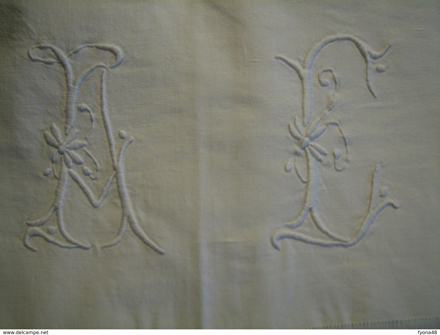 188 - Drap Brodé De Jours échelle Et Monogrammé AC - Bed Sheets