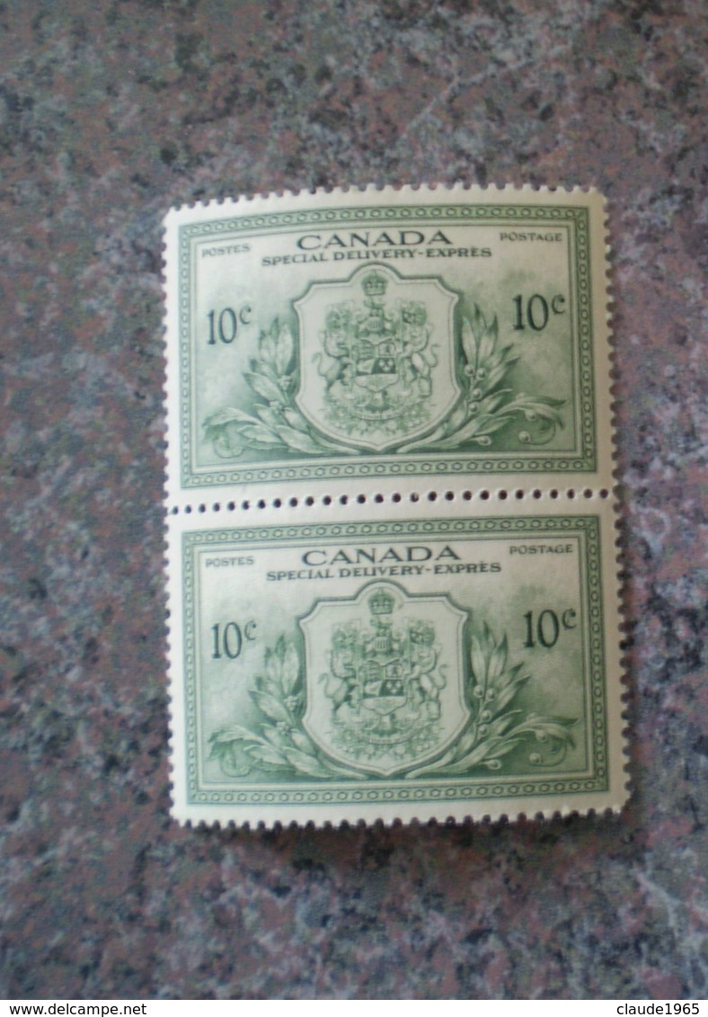 Canada 1935 # E11  Special Delivery Expres Pair - Posta Aerea: Espressi