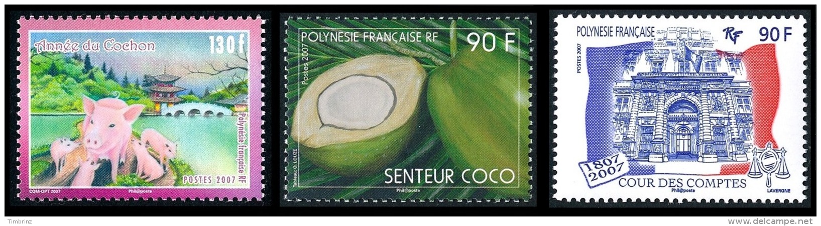 POLYNESIE Année complète 2007 + BF - Yv. Yv. 798 à 823 + BF 33 ** TB - 30 timbres ** MNH  ..Réf.POL23266