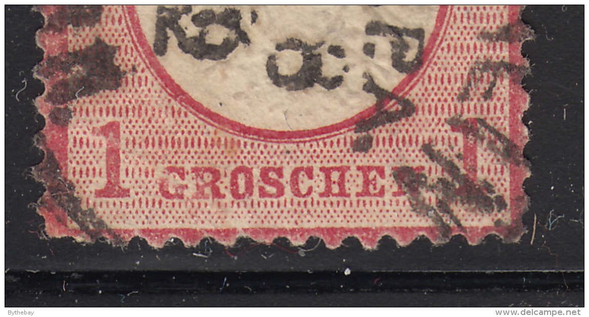 Germany 1872 Used Scott #4 1gr Imperial Eagle Variety: Broken O, H CDS '23 8 72' - Gebraucht