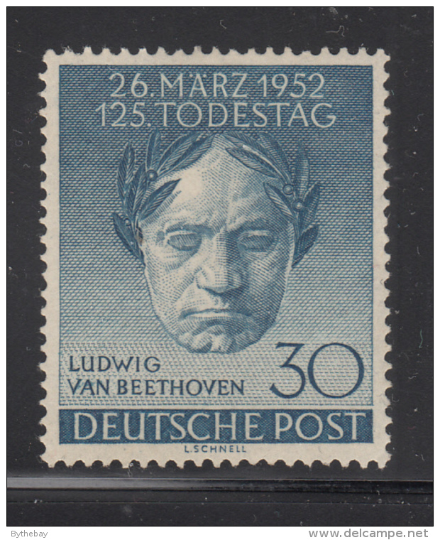 Germany  Berlin 1952 MH Scott #9N80 30pf Ludwig Van Beethoven - Musique