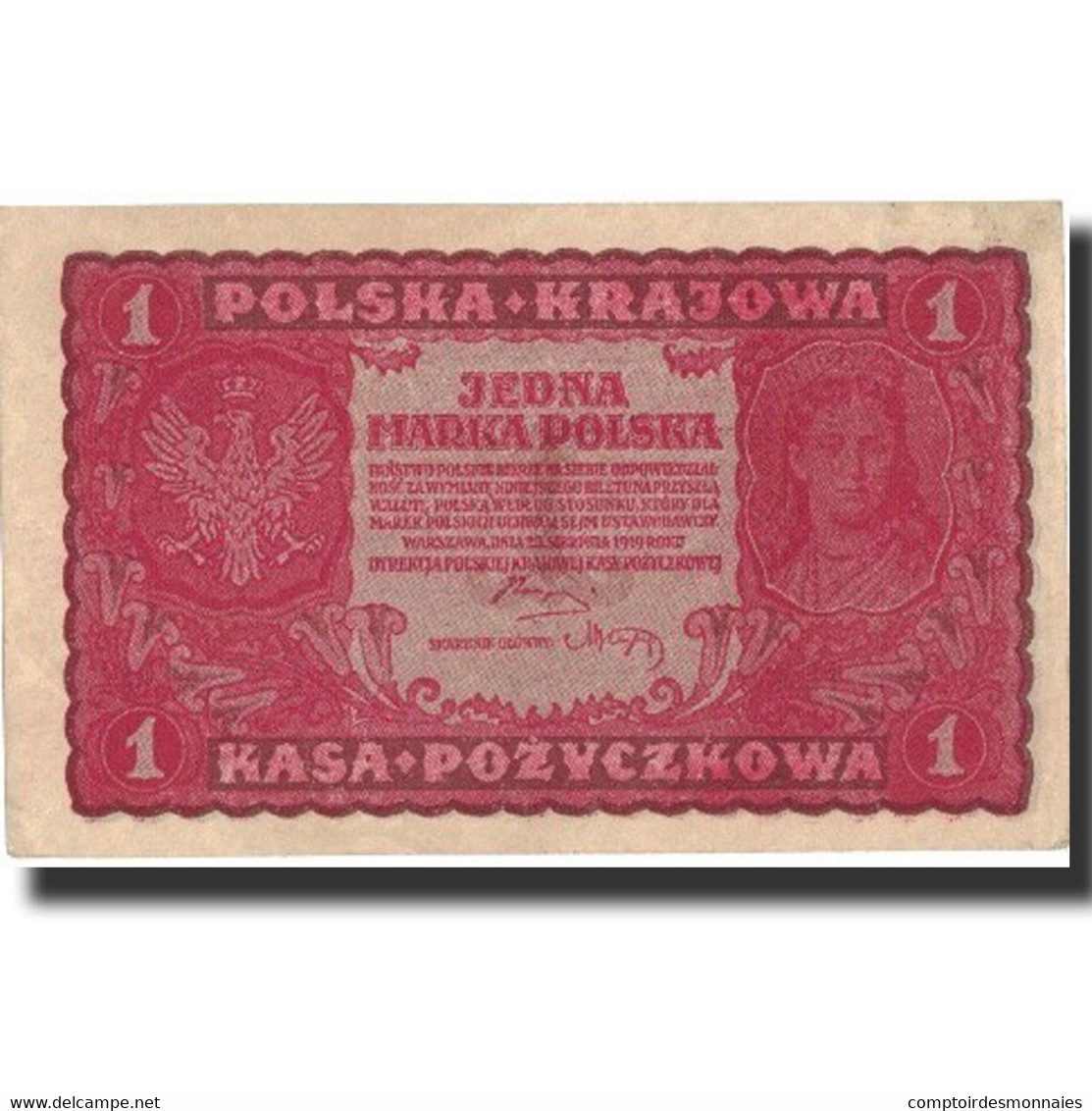 Pologne, 1 Marka, 1919, 1919-08-23, KM:23, SUP - Pologne