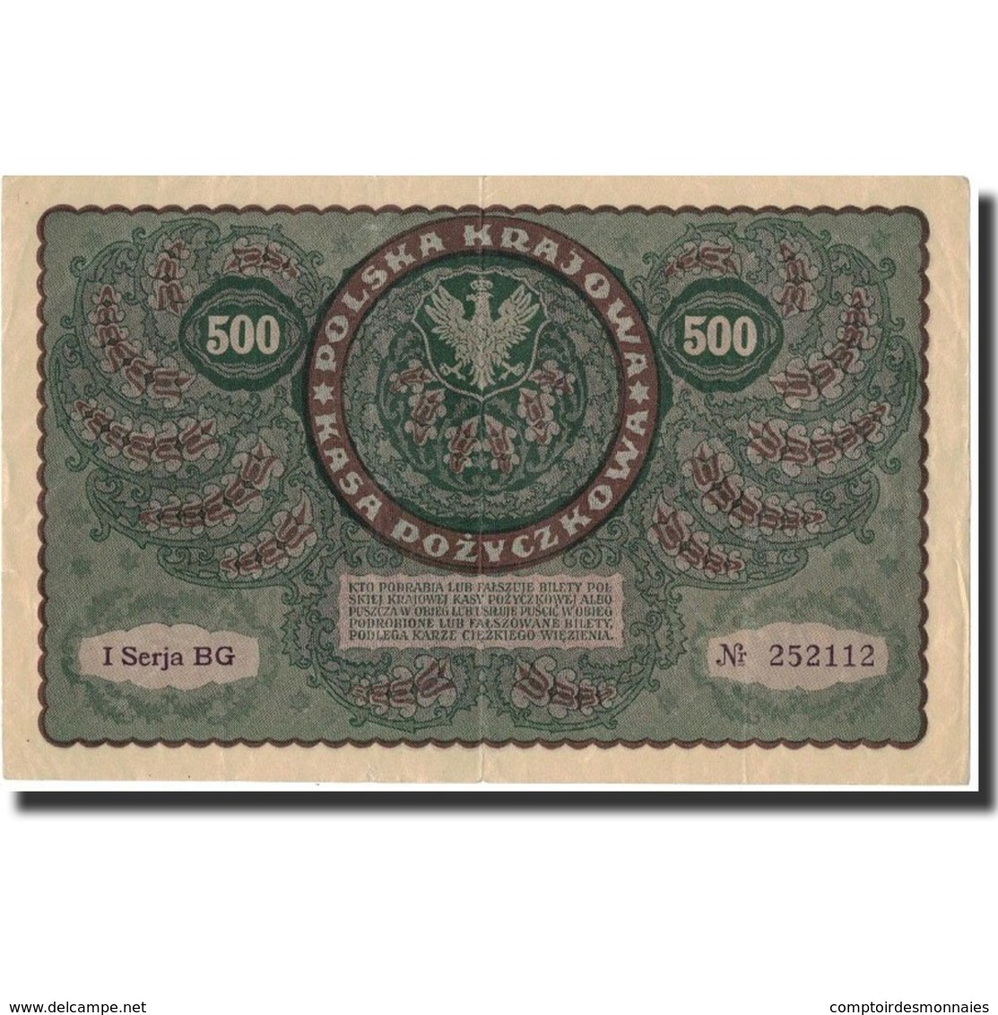 Pologne, 500 Marek, 1919, 1919-08-23, KM:28, TTB - Pologne