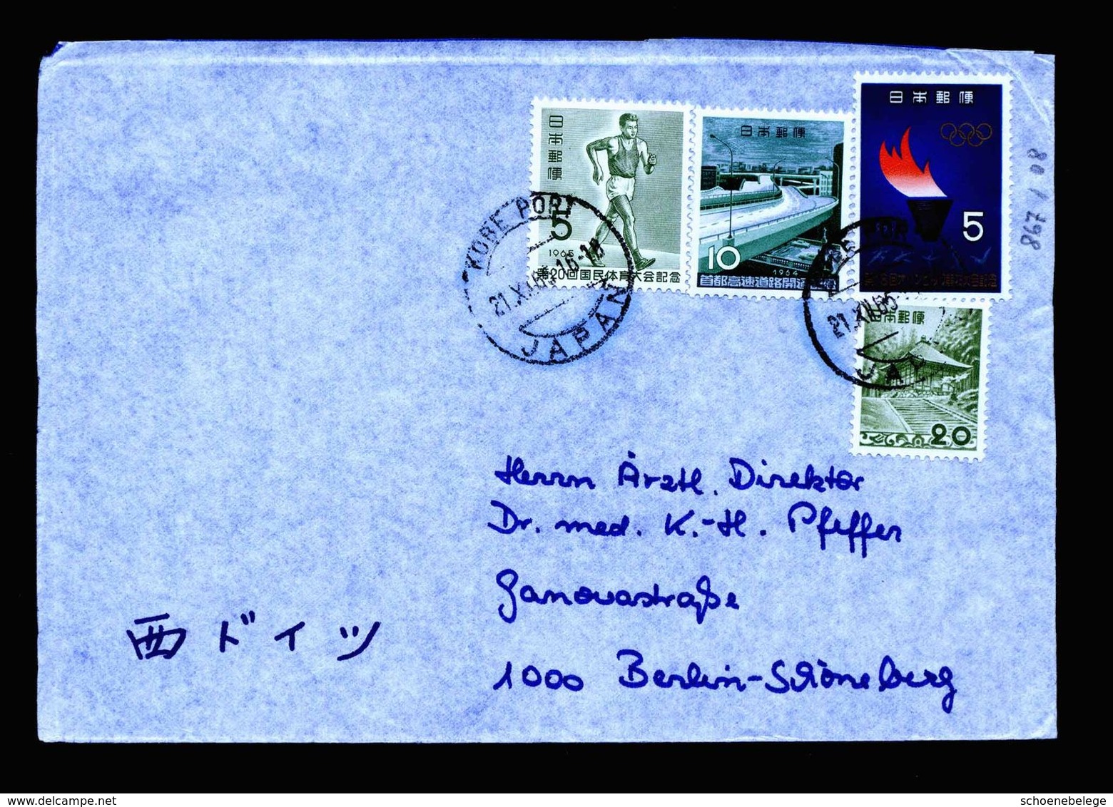 A5188) Japan Brief 21.10.65 N. Berlin / Germany - Cartas & Documentos