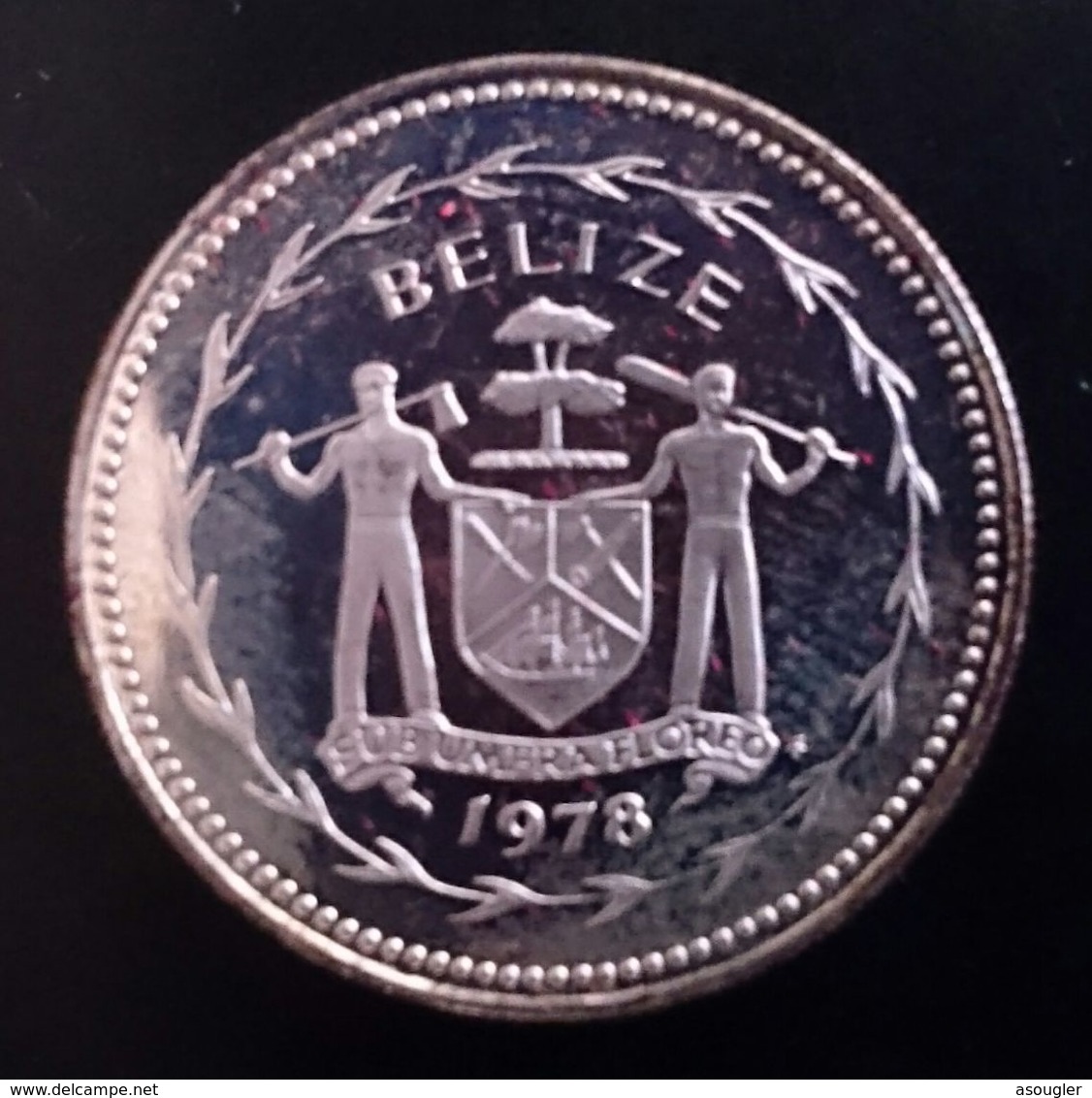 BELIZE 25 CENTS 1978 SILVER PROOF  Free Shipping Via Registered Air Mail - Belize