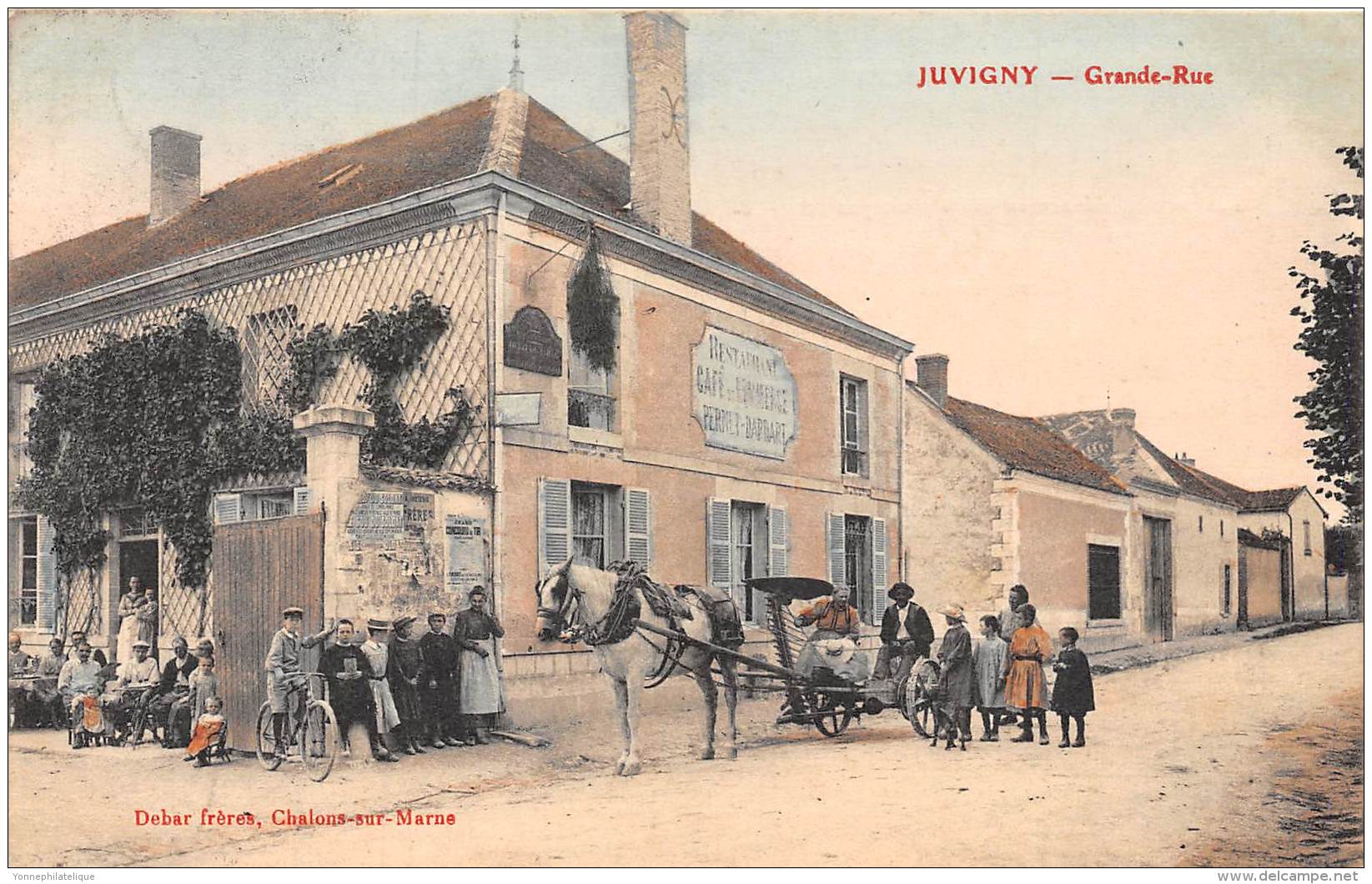 51 - MARNE / Juvigny - 513429 - Grande Rue -  Beau Cliché Animé Et Colorisé - Altri & Non Classificati