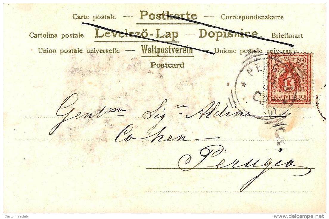 [DC11622] CPA - STUPENDA CARTOLINA ILLUSTRATA - DONNA CON FIORI - STRASSE - Viaggiata 1902 - Old Postcard - Non Classificati