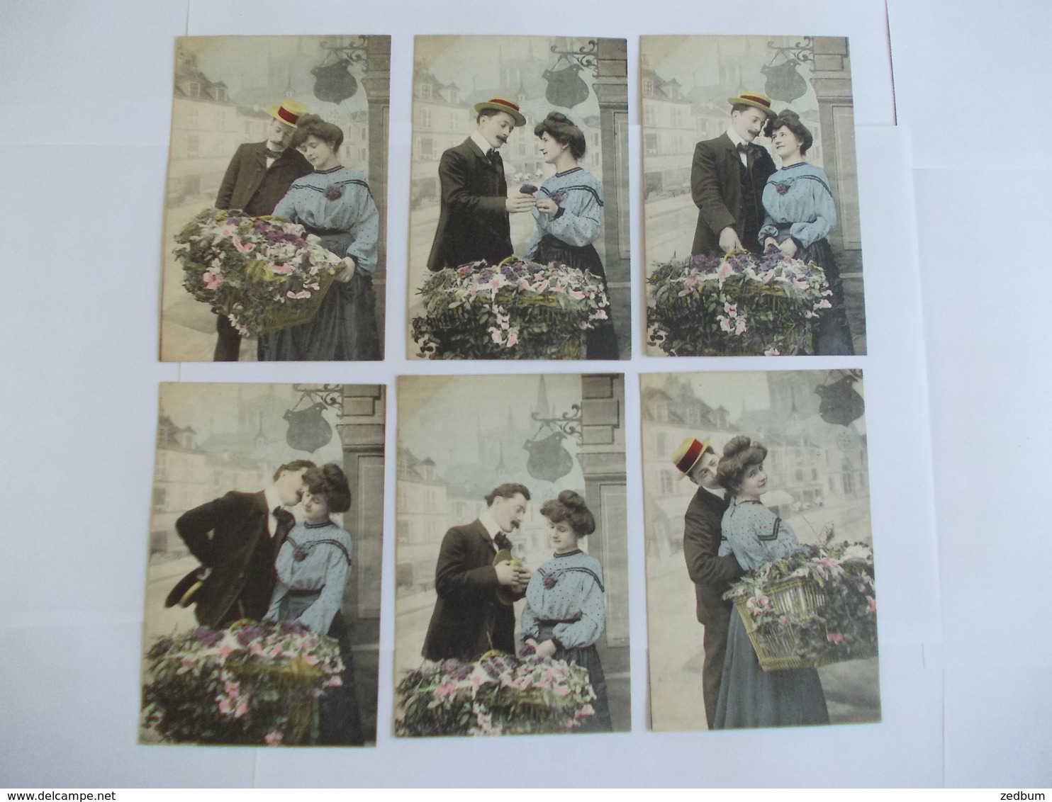Lot De 6 Cartes D'une Même Série Couple - 5 - 99 Postkaarten