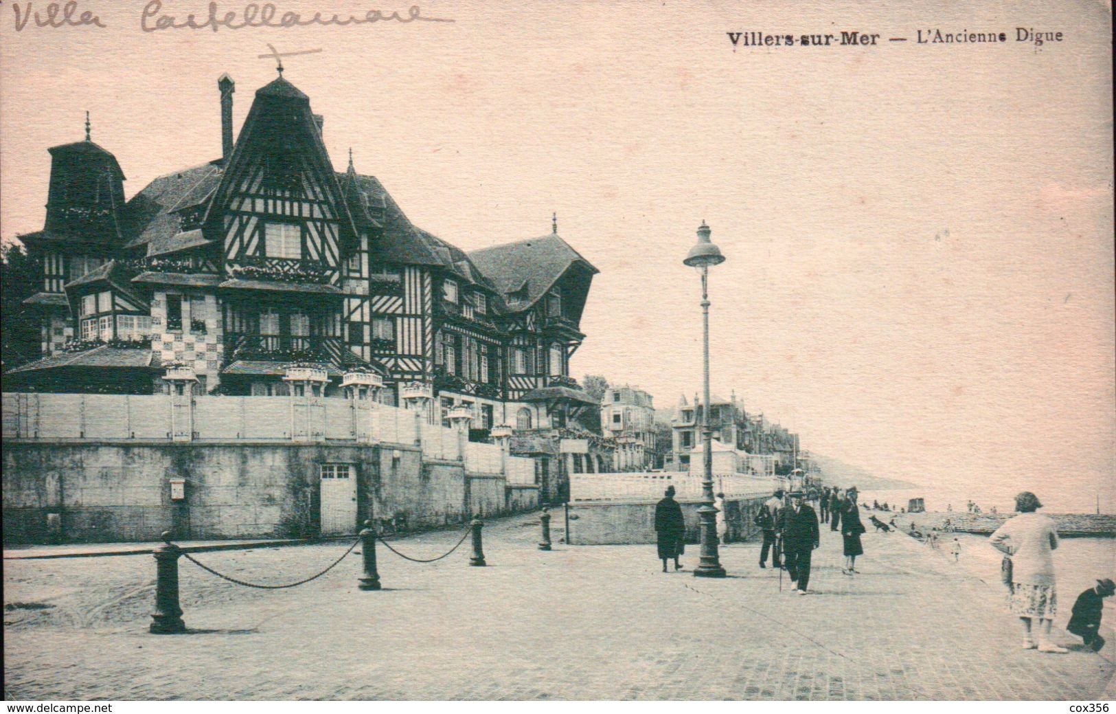 CPA  14 VILLERS SUR MER L'Ancienne Digue Et Les Villas Du Bords De Mer - Villers Sur Mer