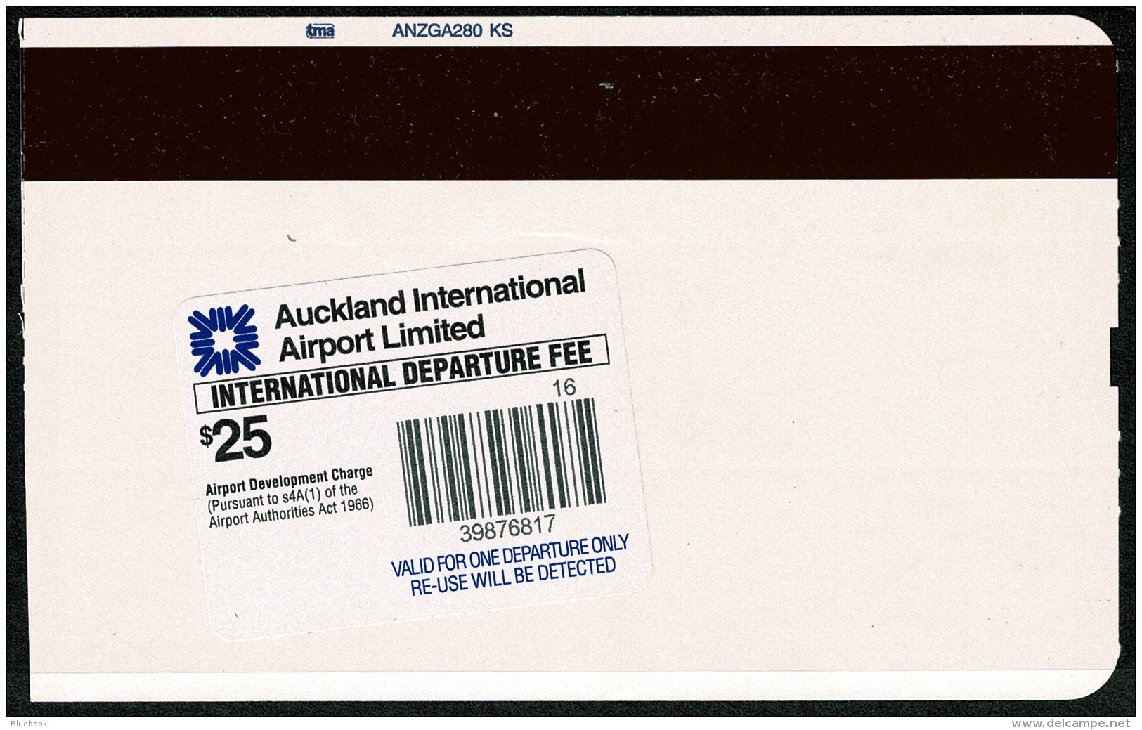 RB 1193 - 2006 Air New Zealand Boarding Pass Raratonga Cook Islands $25 Departure Stamp - Carte D'imbarco