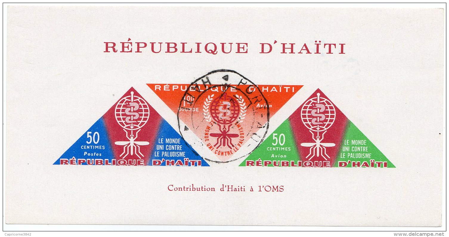 1962 - République D'Haiti - Contribution D'Haiti Pour La Lutte Conter Le Paludisme - Bloc N° 18 - Haití