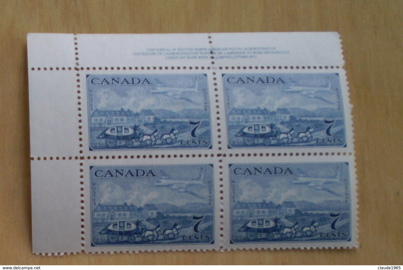 Canada 1951 # 313 Plate #1 Mint - Blokken & Velletjes