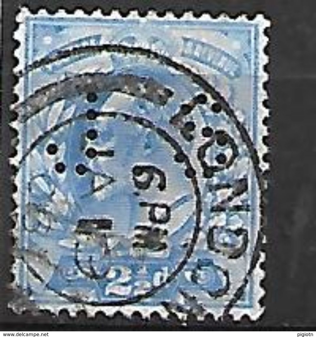 PER325 - GRAN BRETAGNA - PERFIN 110 - 2 1/2 P. - CATALOGO UNIFICATO - Used Stamps