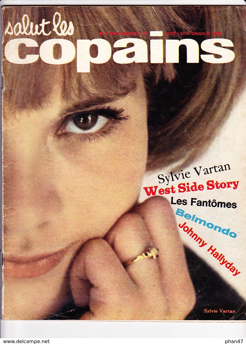 S.L.C. SALUT LES COPAINS N°8/ 03/1963 Sylvie Vartan (poster), Johnny Hallyday, Les Fantômes, Belmondo, West Side Story, - Musique