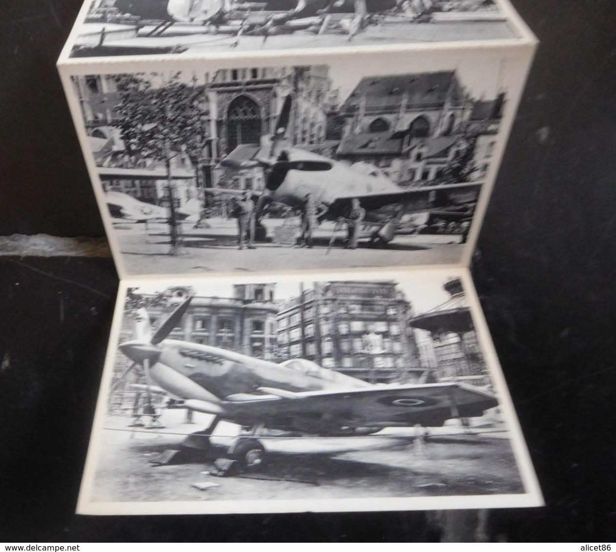 War exhibition june 1945 Antwerp 10 views cards V1 / V2 / Spitfire / Submarine V3 ....