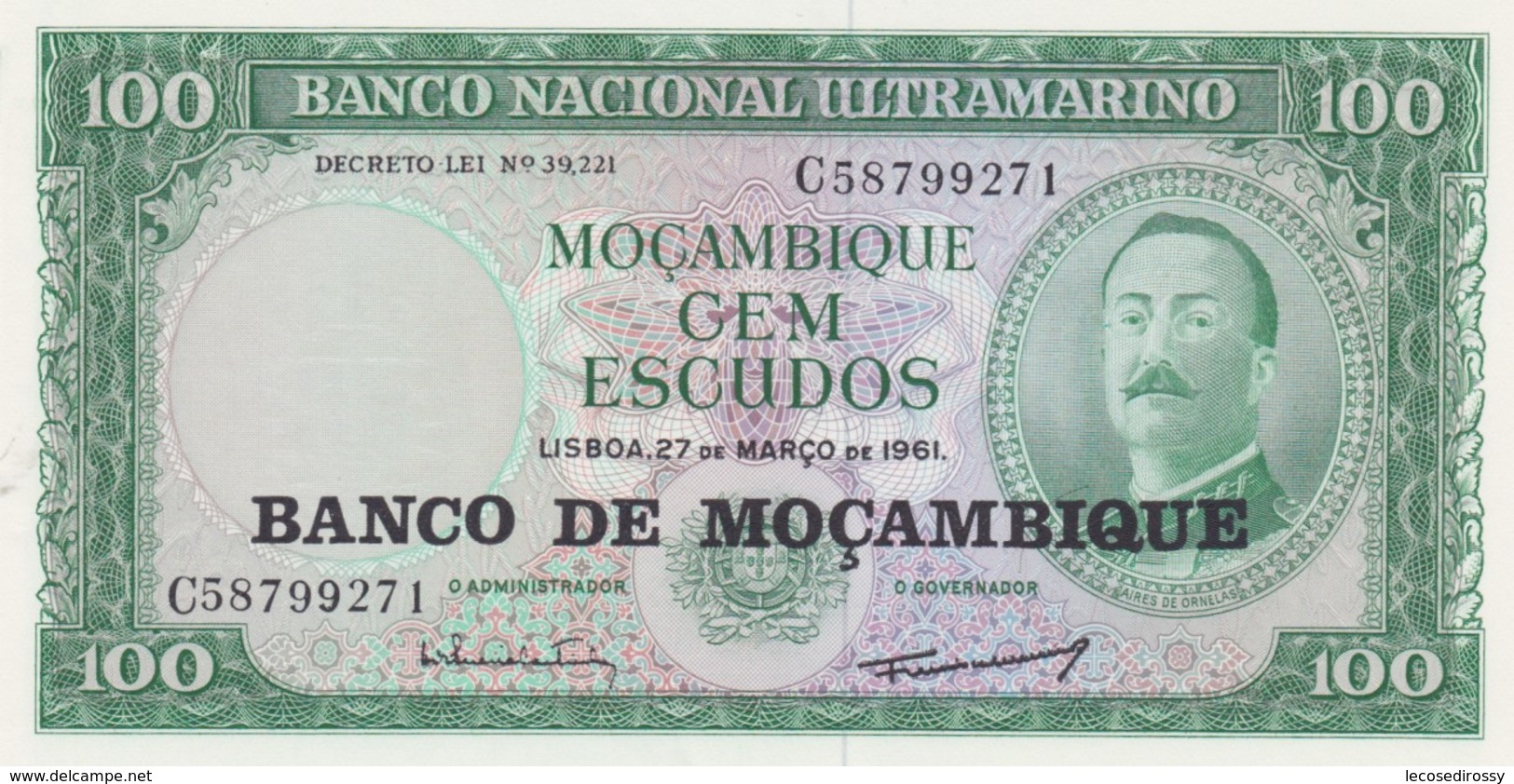 Rox  MOZAMBIQUE 117a - 100 Escudos 27.3.1961 - Mozambique