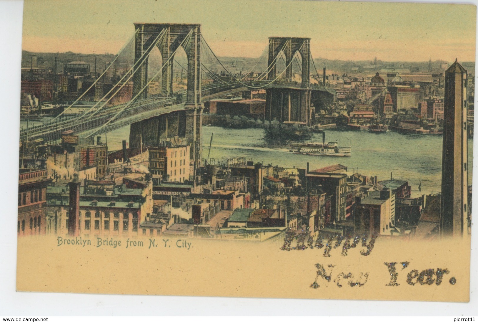 U.S.A. - NEW YORK CITY - Brooklyn Bridge (carte Avec Paillettes ) - Brooklyn