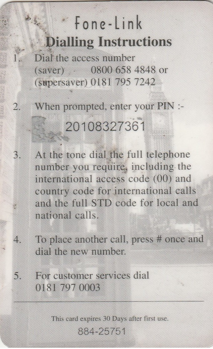 UK Fone - Link £5 Used - Other & Unclassified