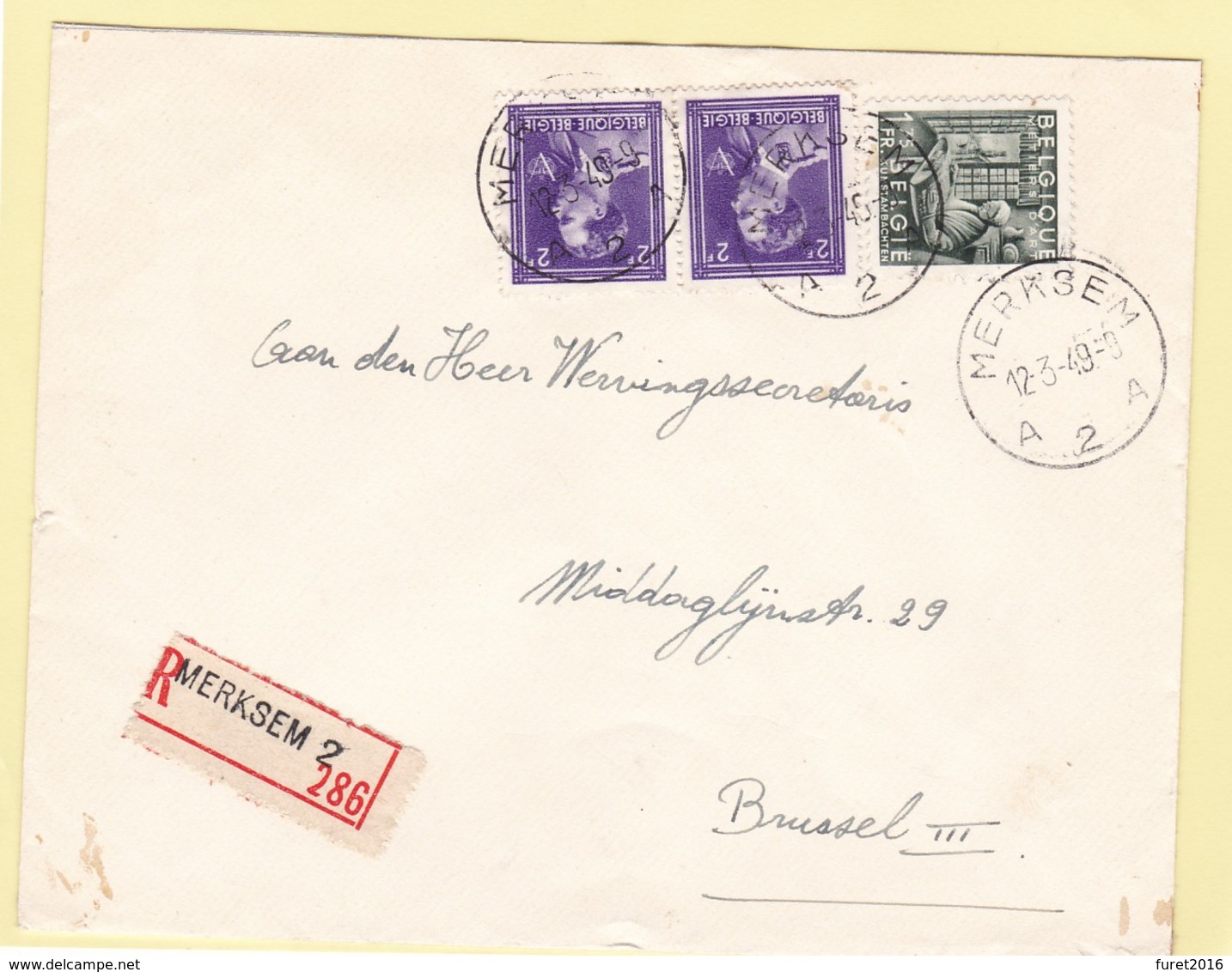 Paire N ° 693 +768 / Recommandé De Merksem ( Lsc Enveloppe  ) - 1948 Exportación
