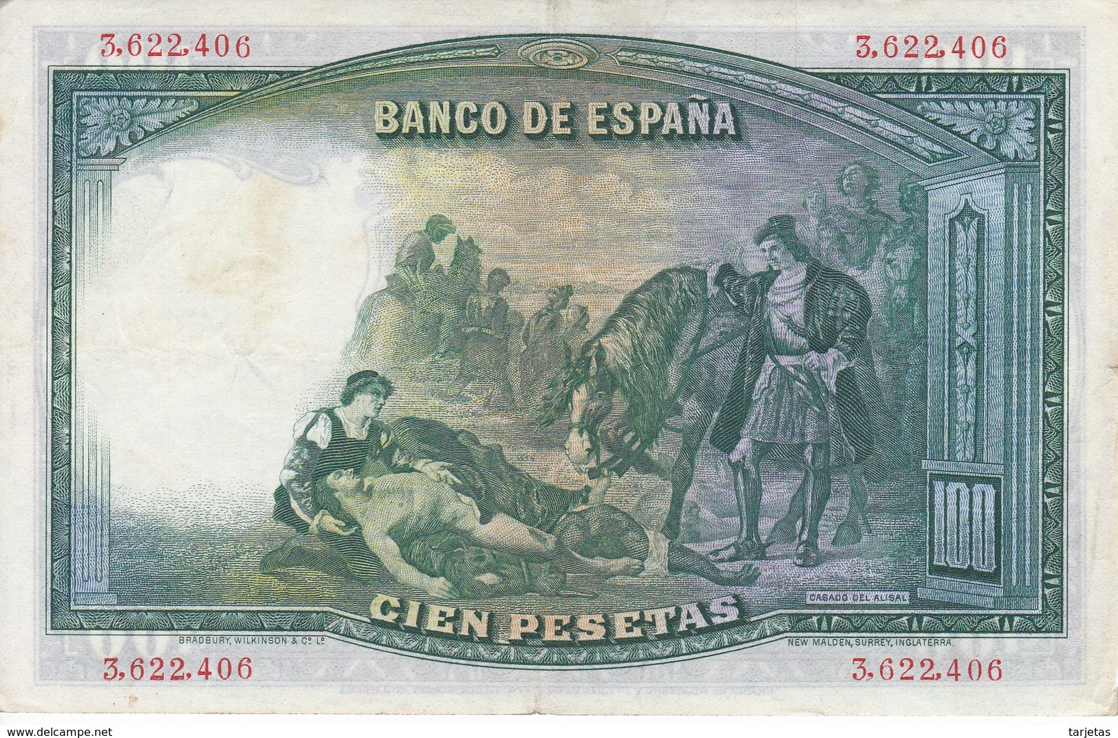 BILLETE DE ESPAÑA DE 100 PTAS DEL AÑO 1931 MBC (VF) SIN SERIE  (BANKNOTE) - 100 Pesetas