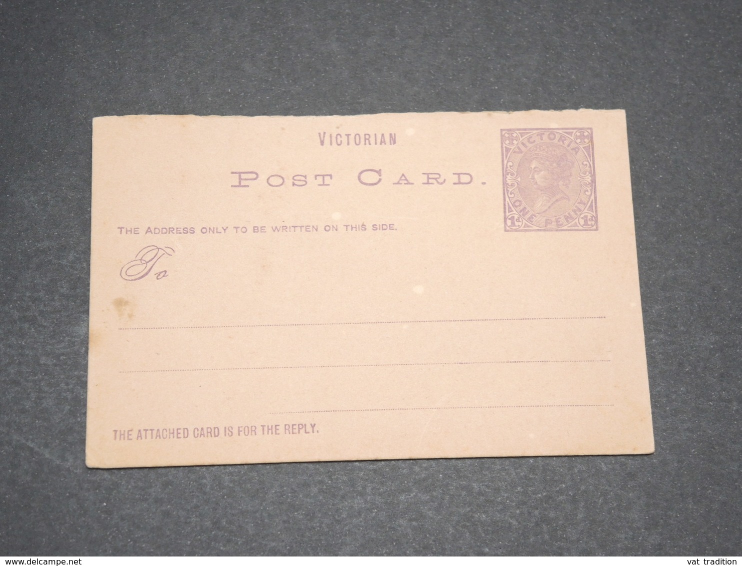 VICTORIA - Entier Postal Avec Réponse Non Circulé -  L 13715 - Briefe U. Dokumente