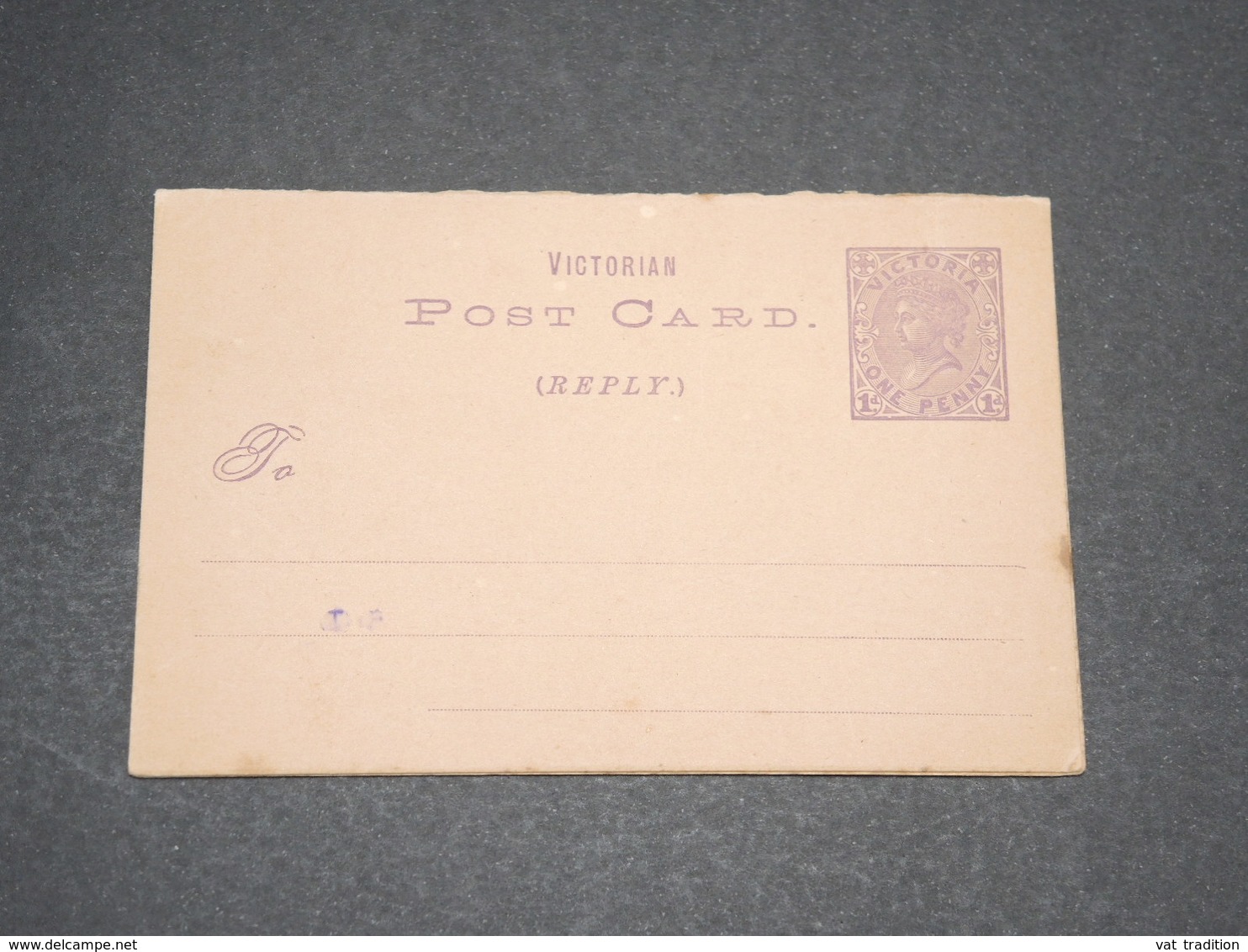 VICTORIA - Entier Postal Avec Réponse Non Circulé -  L 13715 - Briefe U. Dokumente