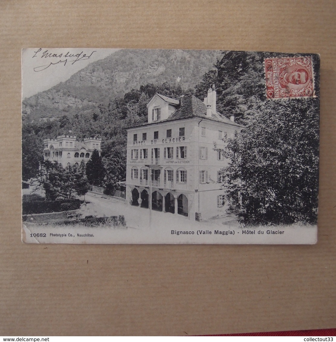 CPA Italie Bignasco Valle Maggia Hotel Du Glacier Collection Louis Massuger - Altri & Non Classificati