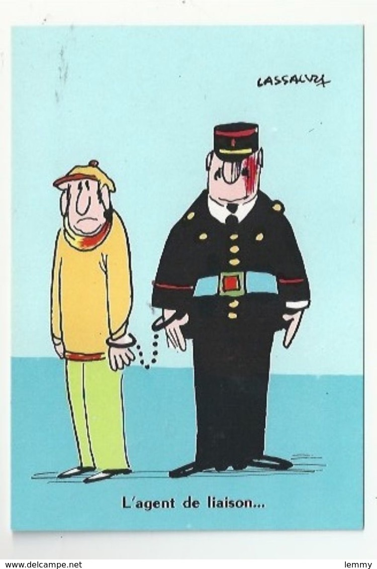 ILLUSTRATEUR :LASSALVY - HUMOUR POLICE - AGENTS - L'AGENT…DE LIAISON... - Lassalvy