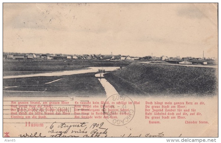 Husum Schleswig-Holstein Germany, View Of Town, C1900s Vintage Postcard - Husum