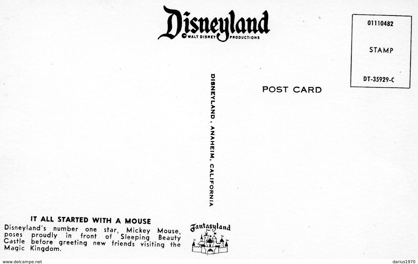 Cart. - Disneyland - It All Started With A Mouse - Anaheim