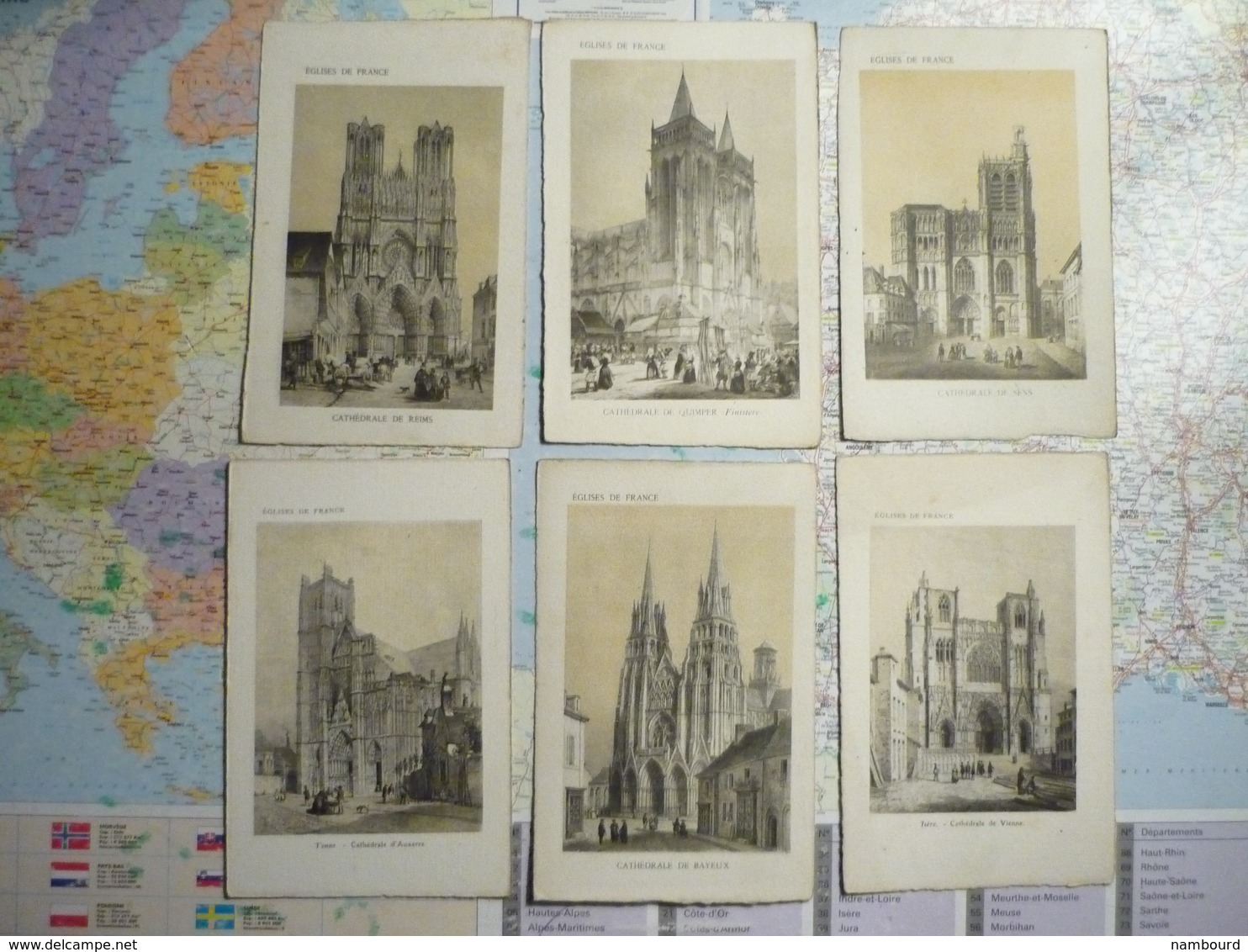 Eglises De France / Cathédrales 20 Cartes SUPRA Façon Gravure - Autres & Non Classés