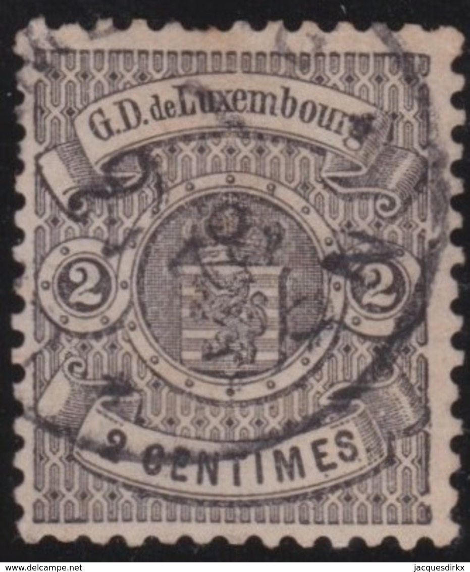 Luxembourg       .     Yvert  .        27     .       O      .         Gebruikt  .     /   .   Cancelled - 1859-1880 Wapenschild