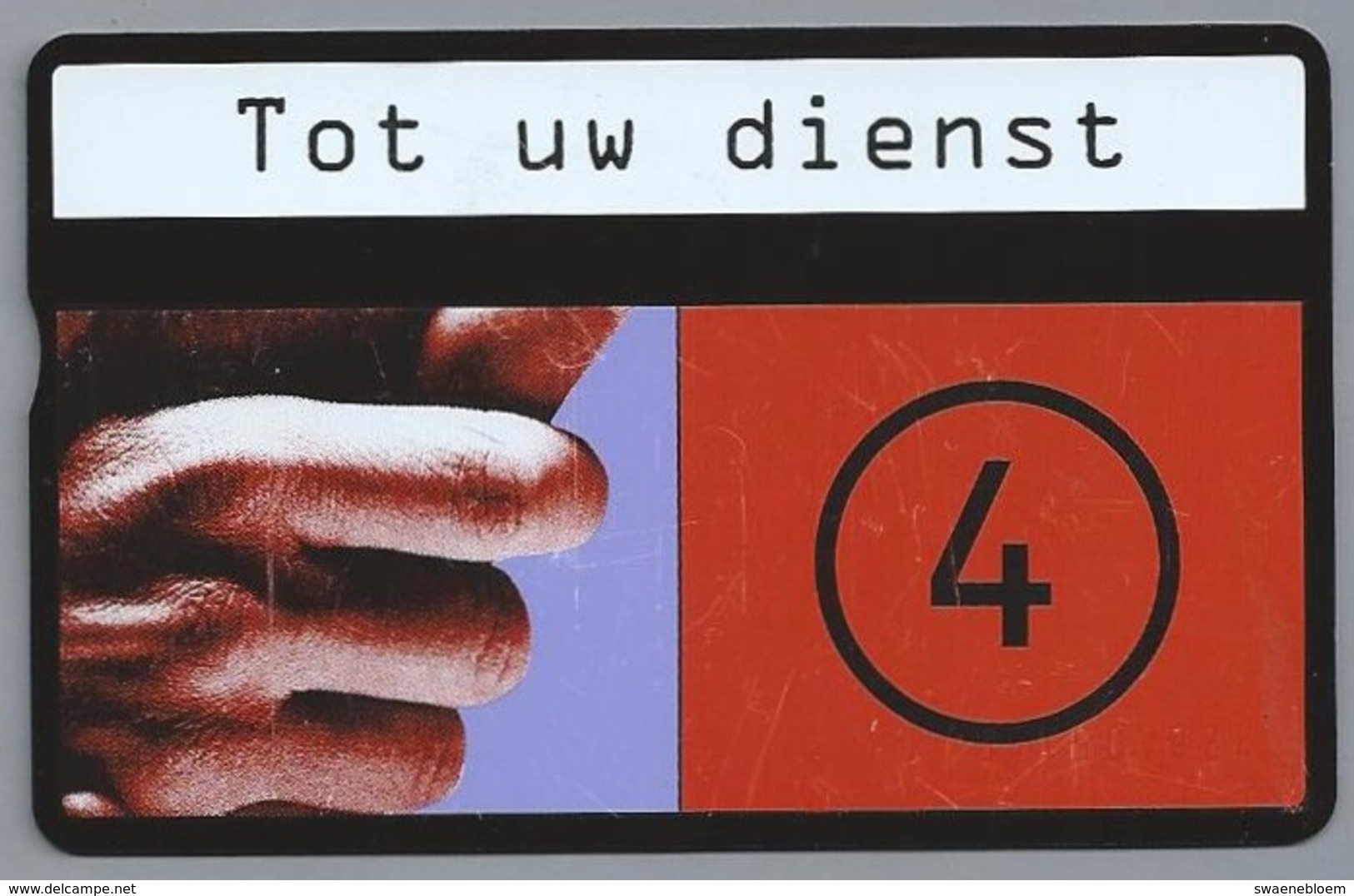 NL.- Telefoonkaart. PTT Telecom. 5 Gulden, Tot Uw Dienst. (4). 20 Eenheden. 238A - Reclame