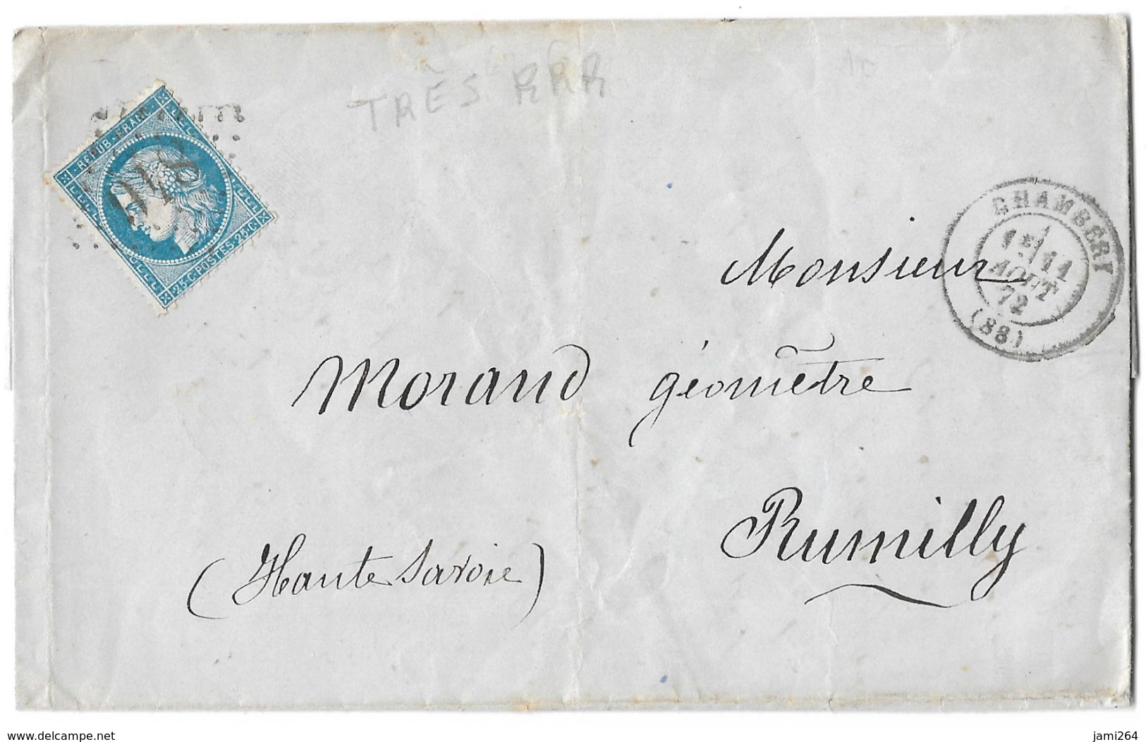 LETTRE Avec N°60/1  67 G1;  TRÈS RARE;   ; TTB - 1871-1875 Cérès