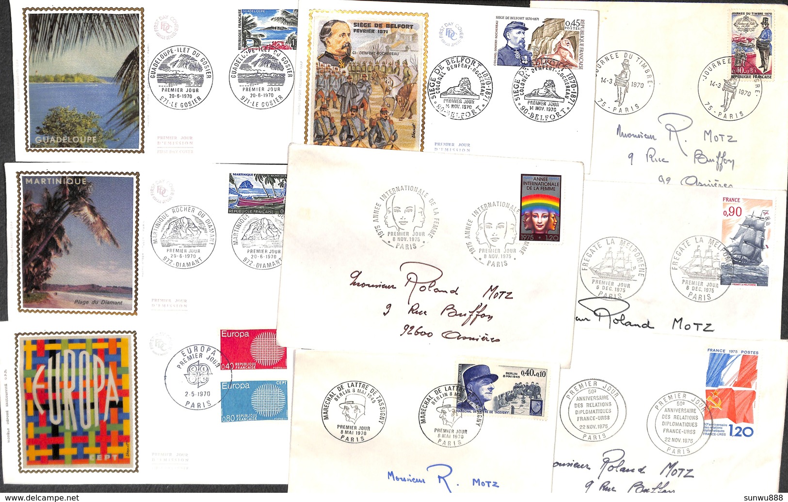 Lot France 36 Items FDC Premier Jour D'Emission  (Bonaparte, Croix-Rouge,...1970-1975) - Unclassified