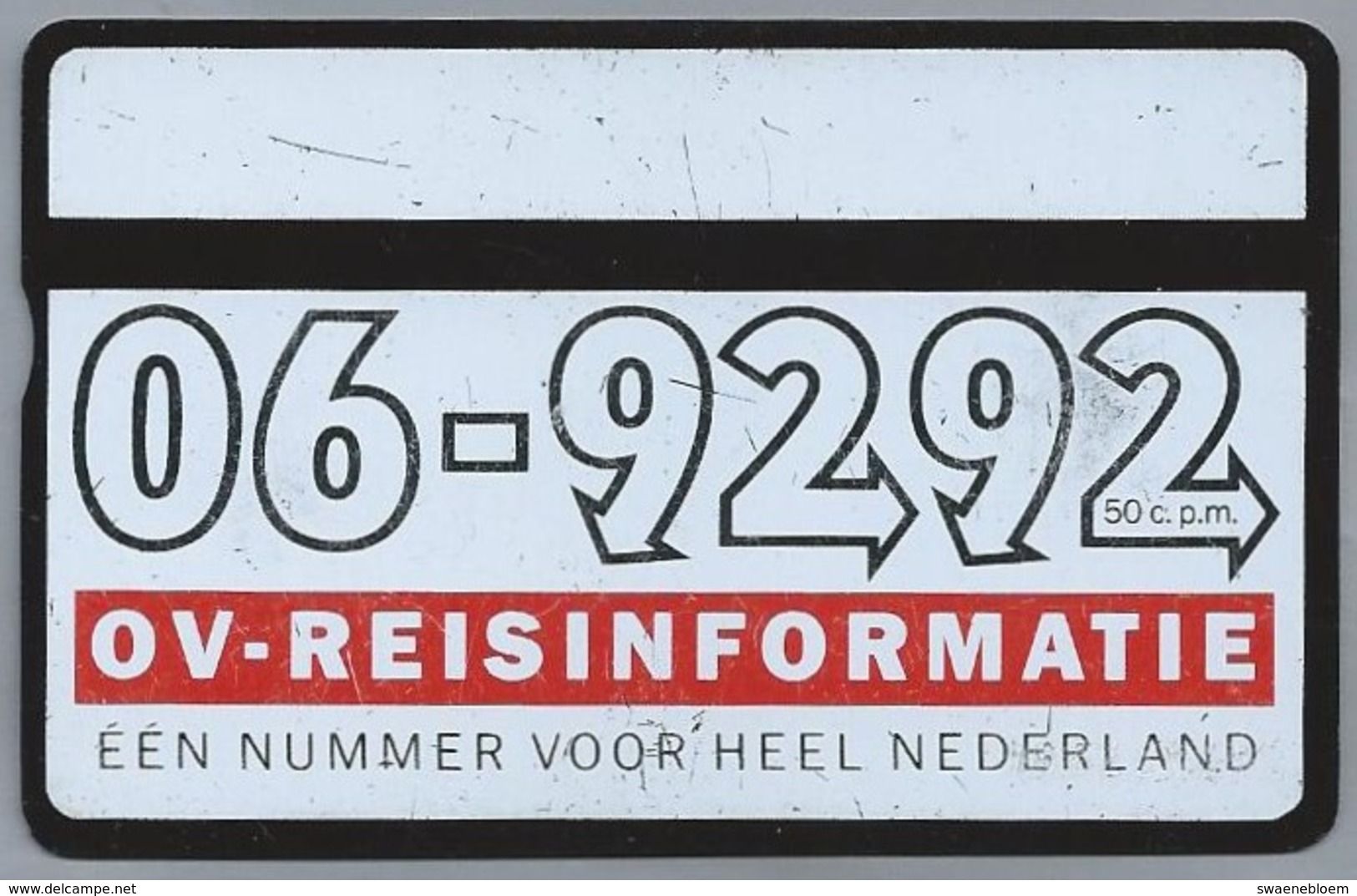 NL.- Telefoonkaart. PTT Telecom. 4 Eenheden. OV-REISINFORMATIE. EEN NUMMER VOOR HEEL NEDERLAND. 247A - Reclame