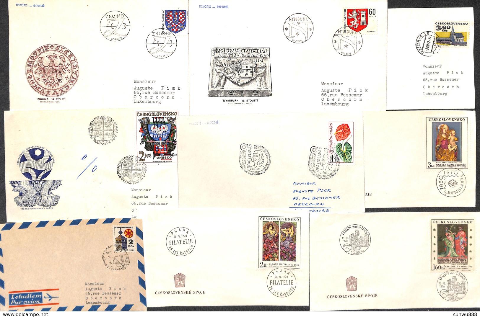 Lot Ceskoslovensko 46 Items FDC Boat Art Nouveau Peinture Painting Music... 1968-1975 - FDC