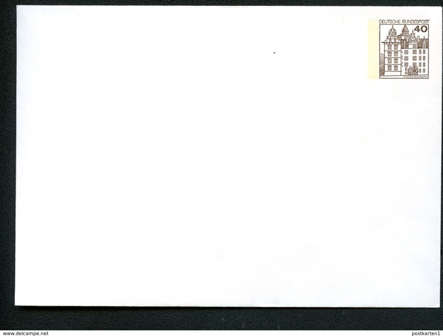 Bund PU111 A1/003 Privat-Umschlag SCHLOSS WOLFSBURG Innendruck Dunkelgrau 1980 - Enveloppes Privées - Neuves