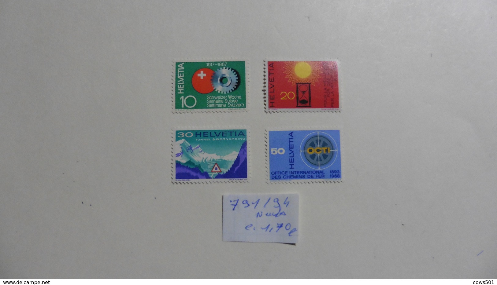 Suisse :4  Timbres  Neufs  N° 791/94 - Lotes/Colecciones