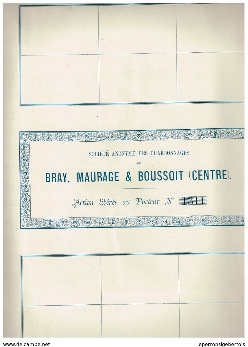 Ancienne Action - Sté Anonyme Des Charbonnages De Bray, Maurage, & Boussoit - Titre De 1874- - Mines