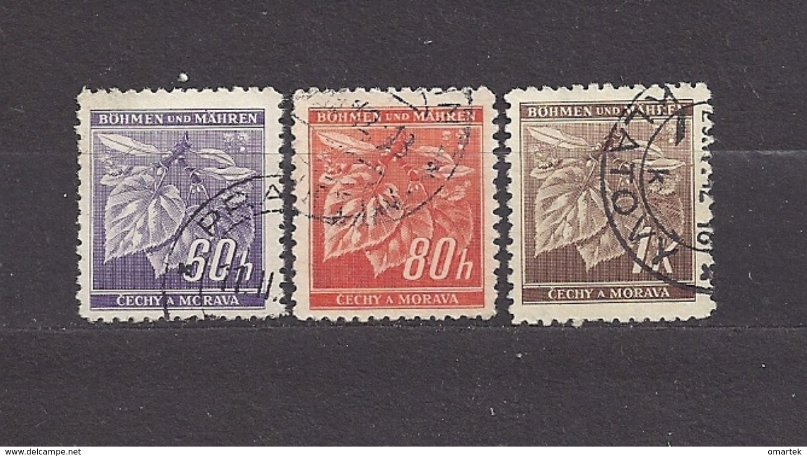 Bohemia & Moravia Böhmen Und Mähren 1941 Gest ⊙ Mi 65-67 Sc 49-51 Lindenzweig Mit Lindenfrüchten II. Linden Leaves C7 - Used Stamps