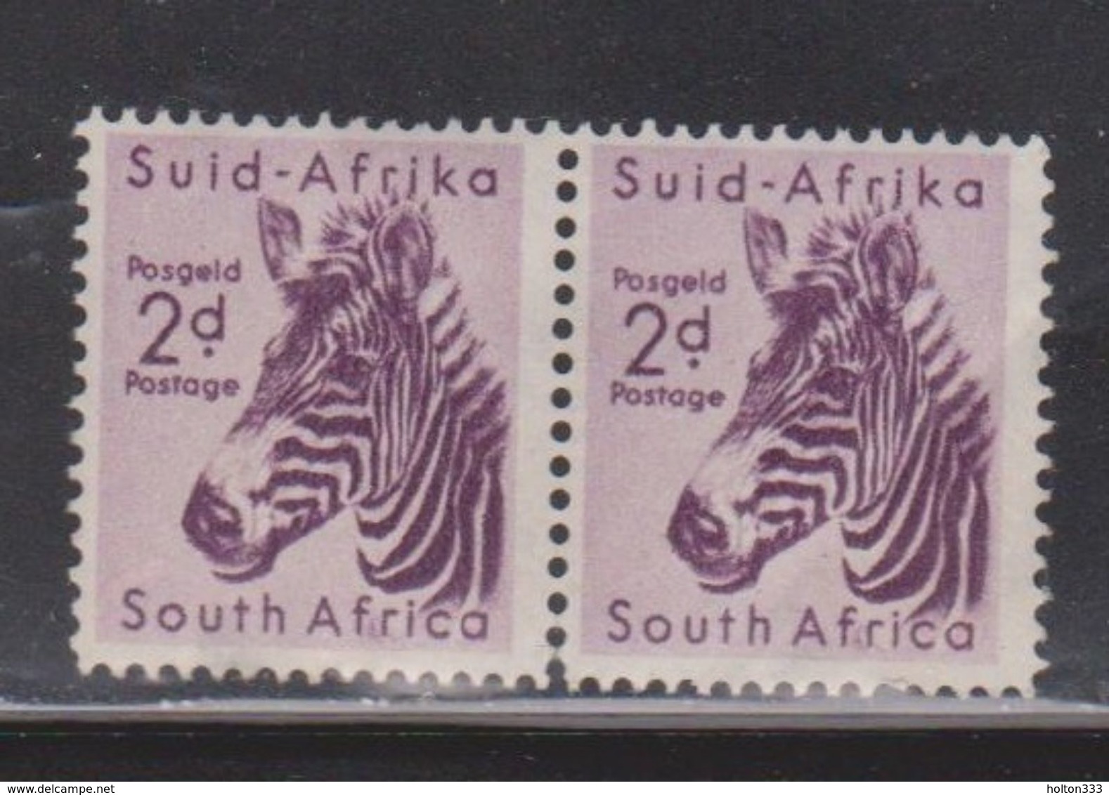 SOUTH AFRICA Scott # 203 MH Pair - Zebra - Unused Stamps