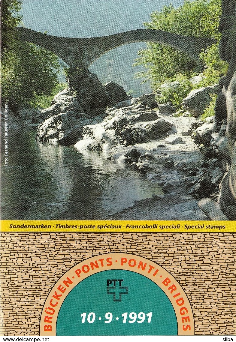 Switzerland / 1991 / Bridges / Philatelic Postage Stamps Prospectus, Leaflet, Brochure - Otros & Sin Clasificación