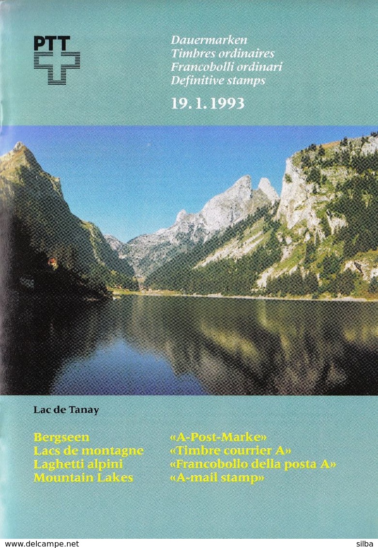 Switzerland / 1993 / Definitive / Mountain Lakes / Philatelic Postage Stamps Prospectus, Leaflet, Brochure - Sonstige & Ohne Zuordnung