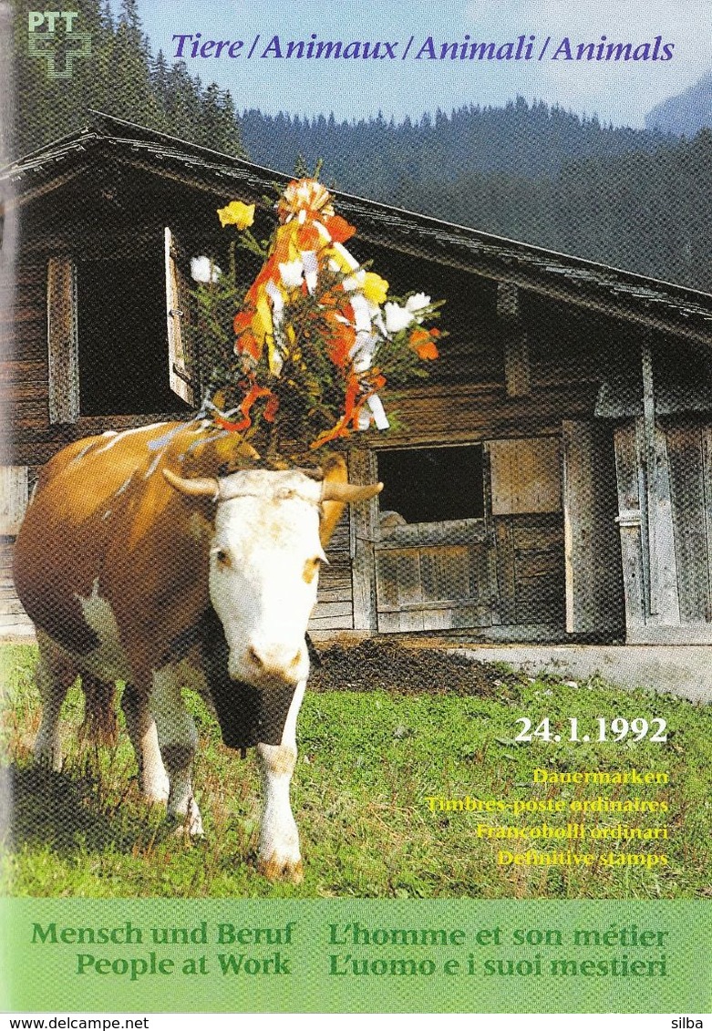 Switzerland / 1992 / Animals / Philatelic Postage Stamps Prospectus, Leaflet, Brochure - Otros & Sin Clasificación