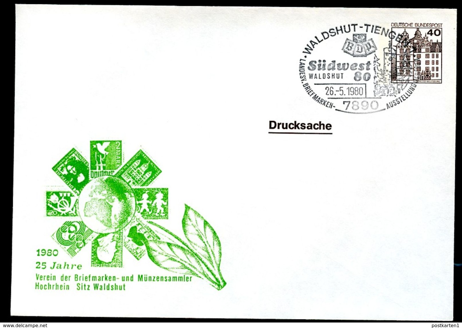 Bund PU111 B2/012 Privat-Umschlag VEREIN WALDSHUT Sost. 1980 - Private Covers - Used
