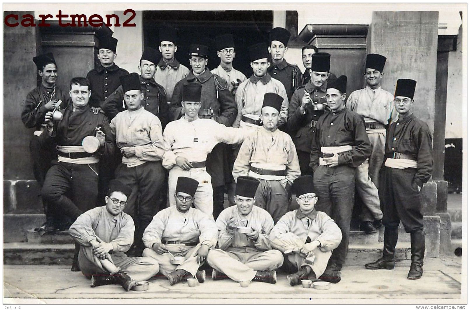 CARTE PHOTO : LES E.O.R. DE L'AGRIQUE DU NORD ZOUAVE REGIMENT D'AFRIQUE CHASSEURS MAROC TUNISIE GUERRE - Régiments