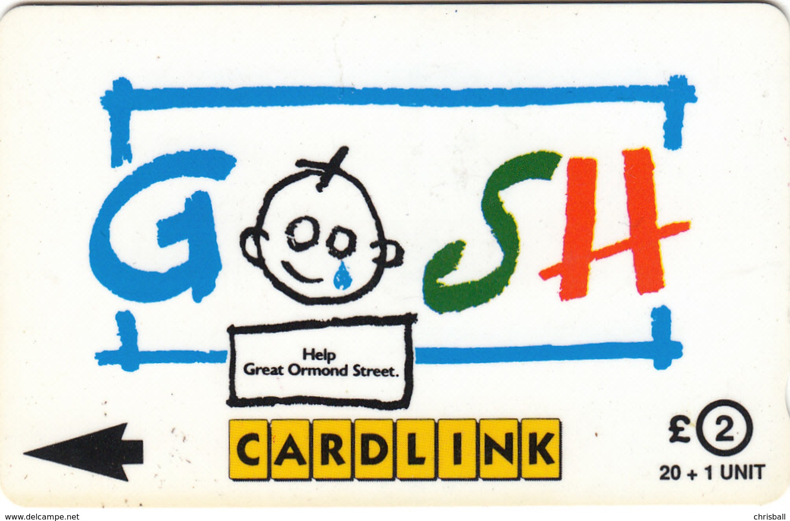 UK Cardlink Phonecard - GOSH - Code 3CLKA - Fine Used - Eurostar, Cardlink & Railcall